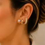 6’lı Gold Tektaş, Sade ve Zirkon Taşlı Halka Küpe Seti