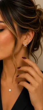 Altın Renk Yıldız Figürlü Zirkon Taşlı 6'lı Küpe Seti