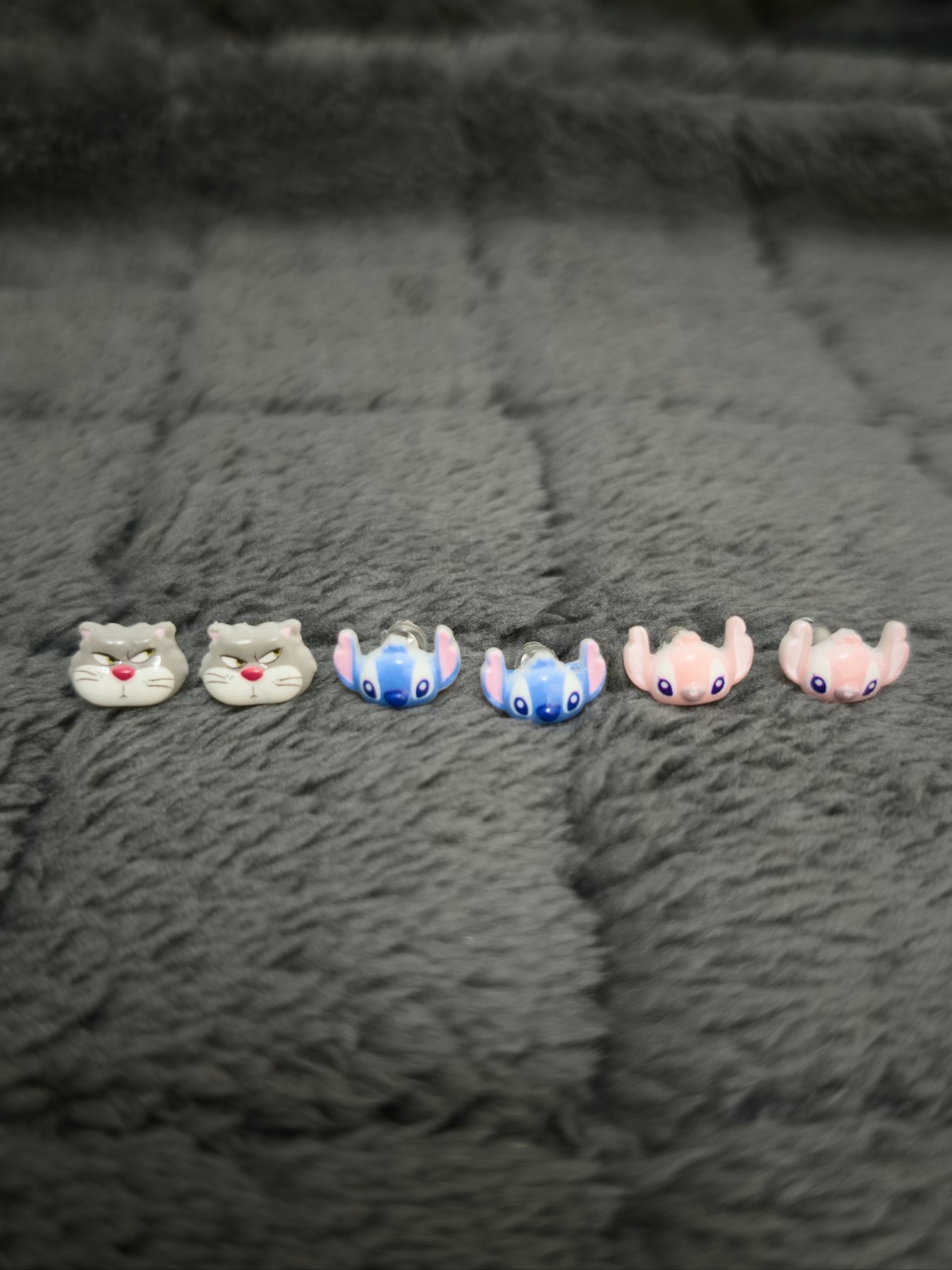 FA-KP-023-01 3'lü Pastel Karakter Küpe Seti - Görsel 1