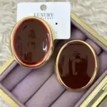 Gold Çerçeveli Luxury Küpe