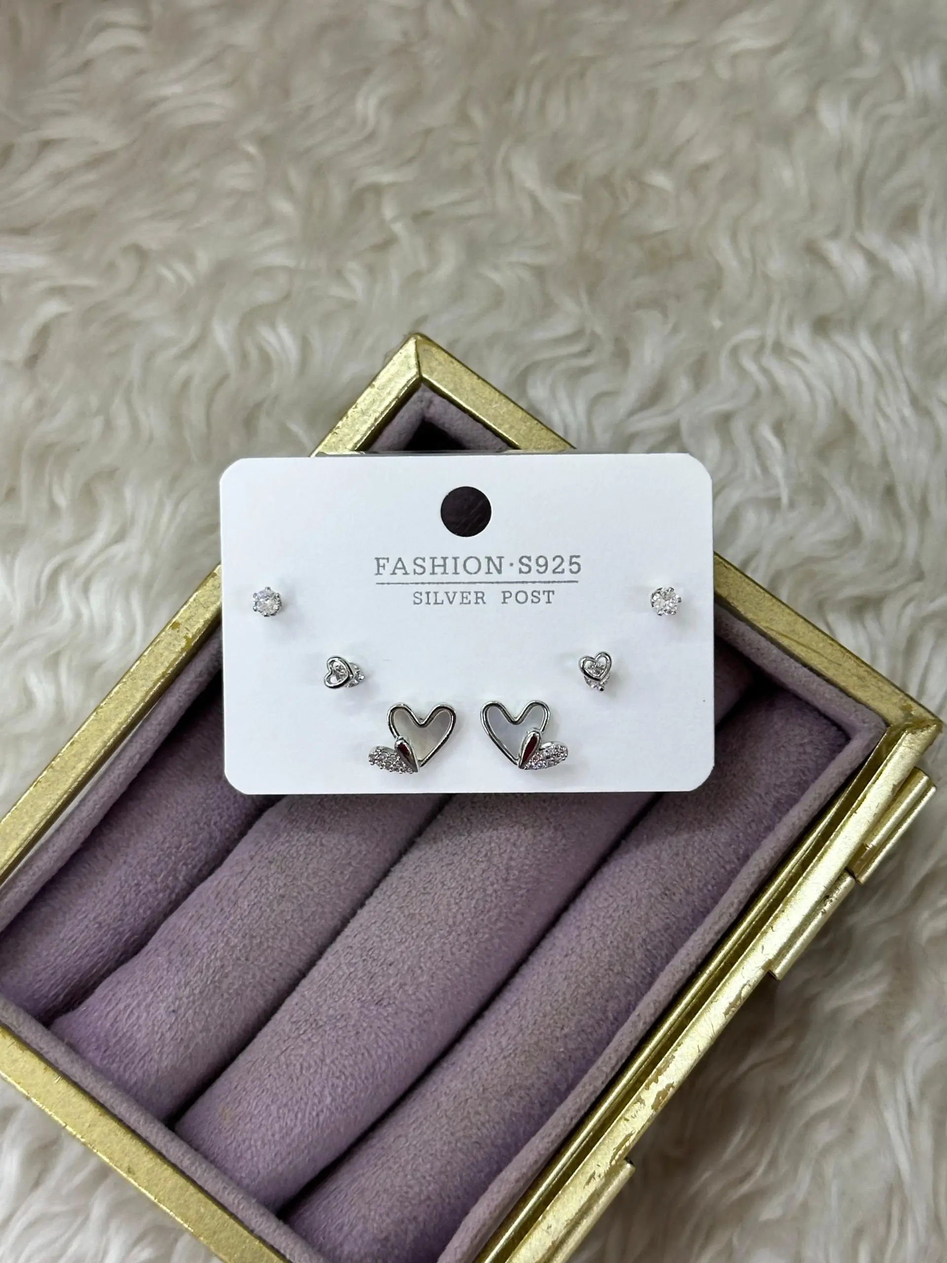 FA-KP-0932-TEMIZ-01.webp Kalpli Zirkon Detaylı Mini Küpe Set - Görsel 1