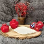Yaprak Formlu Dekoratif Tabak – Ham Taş Tozu