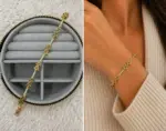 VIP Gold Yıldız Detaylı Işıltılı Bileklik