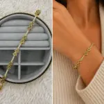VIP Gold Yıldız Detaylı Işıltılı Bileklik