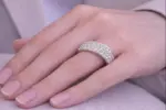 Taşlı Işıltılı Gümüş Yüzük – Beden 16