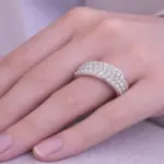 Taşlı Işıltılı Gümüş Yüzük – Beden 16
