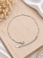 Silver Modern İnce Zincir Bileklik - Görsel 2