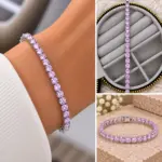 Lila Taşlı Su Yolu Bileklik