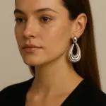 Parlak Damla Form Çelik Küpe
