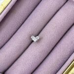Üçlü Işıltı Kalp Zirkon Çelik Piercing – Gümüş