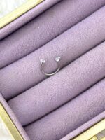 İkiz Taş Açık Halka – Cuff/Helix Piercing (Çelik) - Görsel 2
