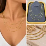 Üçlü Gold Yılan Zincir Kolye