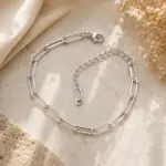 Silver Uzun Halkalı Zincir Bileklik - Görsel 2