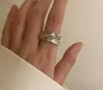 Gümüş Renkli Desenli Çelik Yüzük