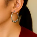 Spiral İncelik Çelik Gümüş Halka Küpeler