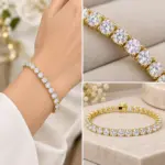 Gold Taşlı Su Yolu Bileklik