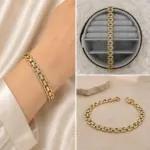 Gold Geometrik Taş Detaylı Bileklik
