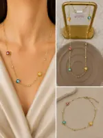 Xuping Gold Renkli Nazar Boncuklu Kolye