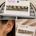Xuping Gold 3’lü Taş Detaylı Küpe Seti