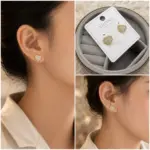 Xuping Gold Kalp Taşlı Küpe