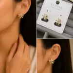 Xuping Gold Çiçek Taşlı Küpe