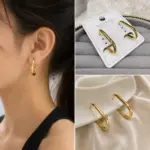 Xuping Gold Uzun Form Halka Küpe