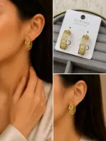 Xuping Gold Desenli Geniş Halka Küpe