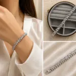 Taş Detaylı Silver Sıra Bileklik