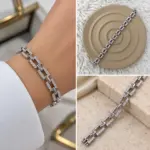 Dikdörtgen Taşlı Silver Bileklik