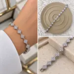 Çiçek Taşlı Silver Bileklik