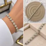 Silver Sarı Taşlı Su Yolu Bileklik