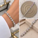 Silver Yıldız Detaylı Taşlı Bileklik