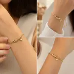 Kalp Detaylı Ayarlanabilir Gold Bileklik