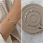 Çelik Desenli Zincir Bileklik – Gümüş Renk Ayarlanabilir Minimal Tasarım