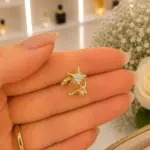 Gold Renk Yıldız Taşlı Ear Cuff Küpe