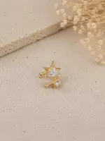 Gold Renk Yıldız Taşlı Ear Cuff Küpe - Görsel 2