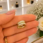 Gold Renk Baget Taşlı Çok Sıralı Ear Cuff
