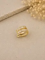 Gold Renk Baget Taşlı Çok Sıralı Ear Cuff - Görsel 2