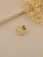 Gold Renk Kelebek Figürlü Taşlı Ear Cuff - Görsel 2