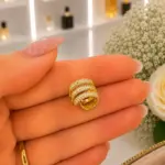 Gold Renk Taşlı Çok Sıralı Ear Cuff