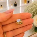 Gold Renk Kalp Taşlı Ear Cuff