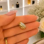 Gold Renk Taşlı Çift Sıralı Ear Cuff