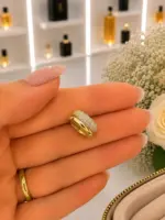 Gold Renk Taşlı Çift Sıralı Ear Cuff