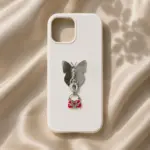 Kelebek ve Kırmızı Yıldız Detaylı Telefon Charmı