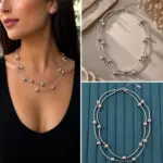 Gümüş Renk Geometrik Boncuk Detaylı Uzun Kadın Kolye - Görsel 2