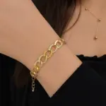Gold Halka Zincir Bileklik - Görsel 2