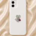 Çift Kalp Detaylı Sallantılı Charm