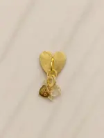 Gold Kalp Detaylı Sallantılı Charm - Görsel 2