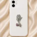 Pembe Kalp ve Tavşan Figürlü Sallantılı Charm