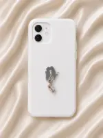 Pembe Babet ve Taşlı Kalp Figürlü Sallantılı Charm